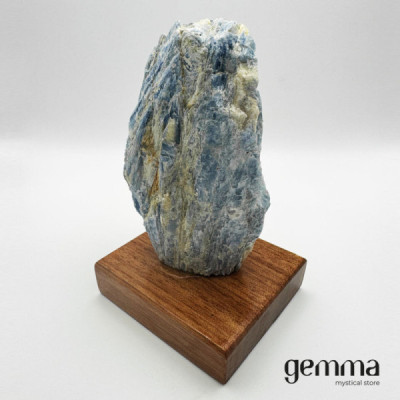 Cianite Azul em base madeira