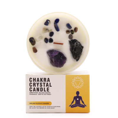 Velas de Cristal de Chakra - Chakra do Plexo Solar Velas de Cristal de Chakra - Chakra do Plexo Solar