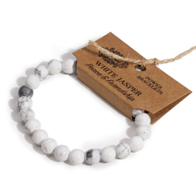 Pulseira de Energia Jaspe Branco – Elegância Natural