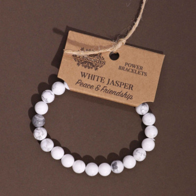 Pulseira de Energia Jaspe Branco – Elegância Natural
