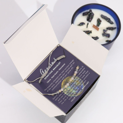 Vela de Cristal Gémeos com Pulseira de Pedras Preciosas