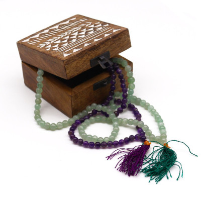 Japamala de 108 Contas em Ametista | Meditação e Equilíbrio