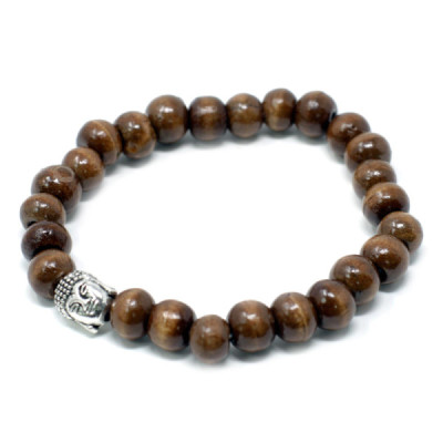 Pulseira Buddah com Contas Castanhas | Elegância e Estilo