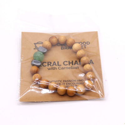 Pulseira de Cedro Chakra Sacro com Aventurina Verde