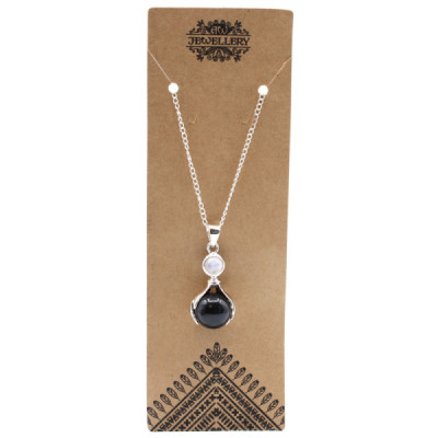 Colar de Mãos Curativas com Ágata Negra | Elegância e Proteção