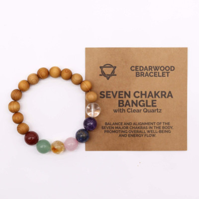 Pulseira de Cedro 7 Chakras | Equilíbrio e Estilo