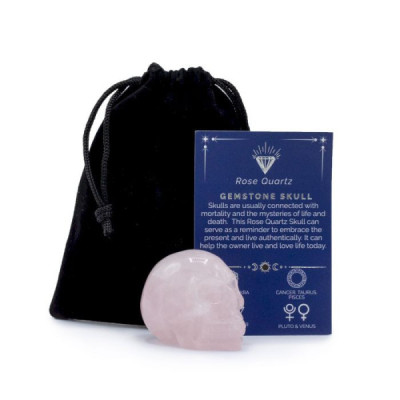 Gema Calavera Grande Quartzo Rosa 50x40x30mm