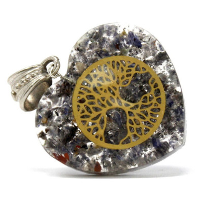 Colar de Orgonite Coração Árvore da Vida
