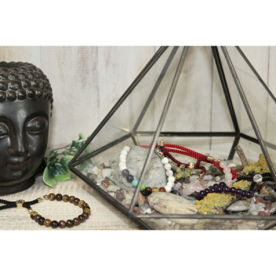 Pulseira de Fio Cinzento com Jaspe Dálmata