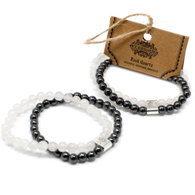 Pulseira Magnética de Quartzo Branco | Elegância e Estilo
