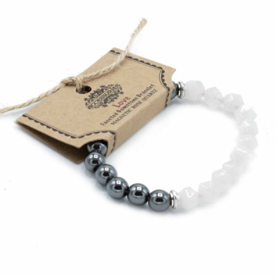 Pulseira Quartzo Rosa Magnético – Elegância e Estilo