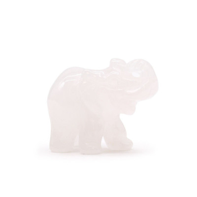 Elefante da Sorte em Quartzo Rosa 50x35x25mm