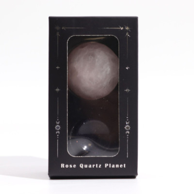 Planeta de Quartzo Rosa VÉNUS 40mm com Suporte Solar