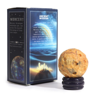 Planeta de Jaspe Mercúrio 40mm com Suporte Solar