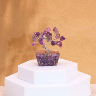 Mini Árvore de Ametista com Orgonite - 15 Pedras