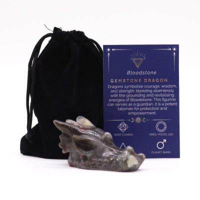 Gema Cabeça de Dragão Grande em Pedra de Sangue 60x30x35mm