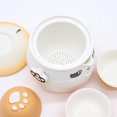 Conjunto de Chá Panda Laranja com 3 Chávenas