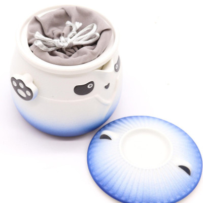 Conjunto de Chá Panda Azul Céu com 3 Chávenas