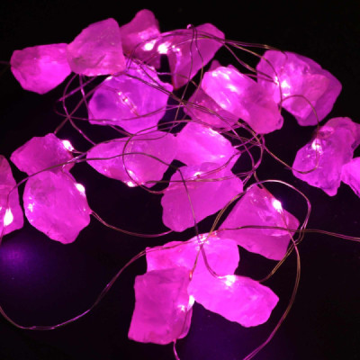 Luzes Encantadas de Quartzo Rosa – Decoração Elegante