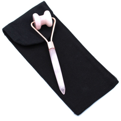 Rolo Facial Quartzo Rosa - Massagem & Relaxamento