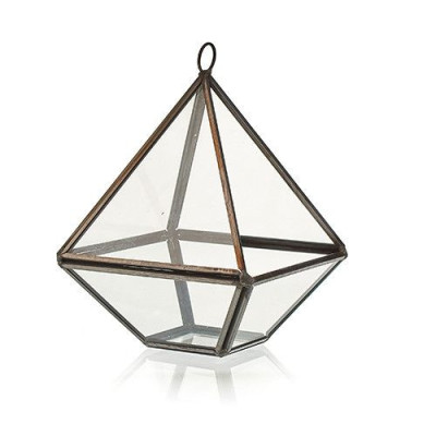 Terrário de Vidro Pequeno Diamante - Decoração Elegante