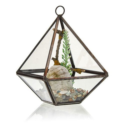Terrário de Vidro Pequeno Diamante - Decoração Elegante
