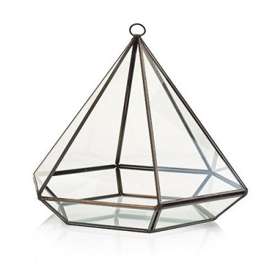 Terrário de Vidro Grande Diamante - Decoração Moderna