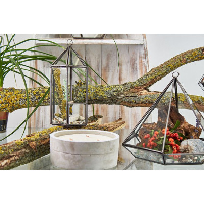 Terrário de Vidro Octogonal Grande - Decoração Moderna