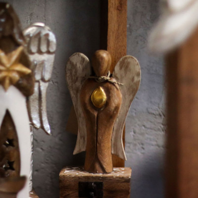 Anjo Hati-Hati Amor 15cm – Decoração Artesanal