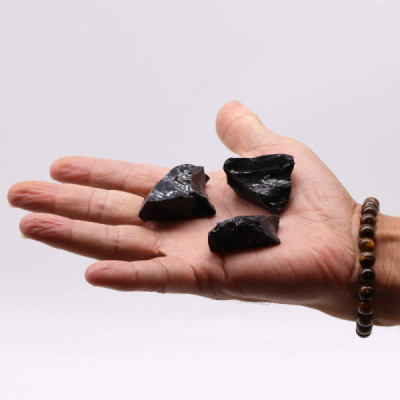 Cristais em Bruto Obsidiana Negra 500g | Pedra Natural