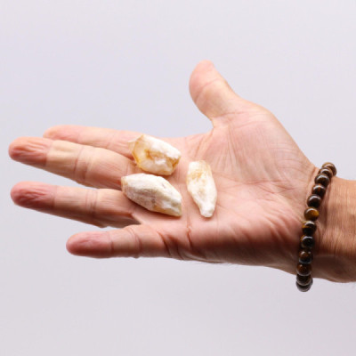 Cristais em Bruto de Topázio Citrino 500g | Pontas Ásperas