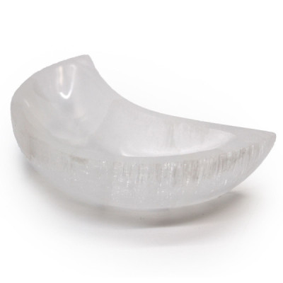 Taça de Lua em Selenite 15cm – Elegância e Equilíbrio