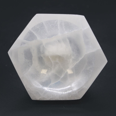 Taça Hexagonal de Selenite 10cm | Decoração e Bem-Estar