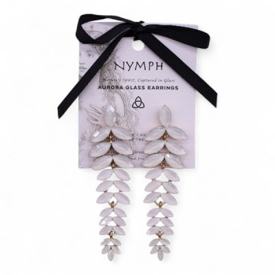 Brincos Vintage de Cristal Longos com Pérola