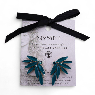 Brincos de Cristal Vintage Fadas Verde Turquesa