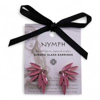 Brincos Vintage de Cristal Fadas Quartzo Rosa