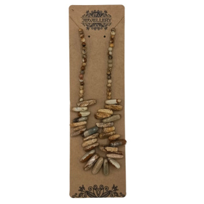 Colar de Gemas Longstone com Pedra do Mapa