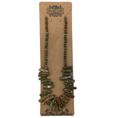 Colar de Gemas Longstone - Ágata Musgosa