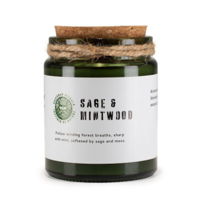 Vela de soja Greenman Woodwick - Salvia y Madera de Menta