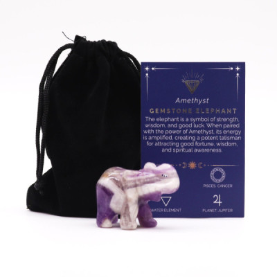 Elefante da Sorte em Ametista 50x35x25mm