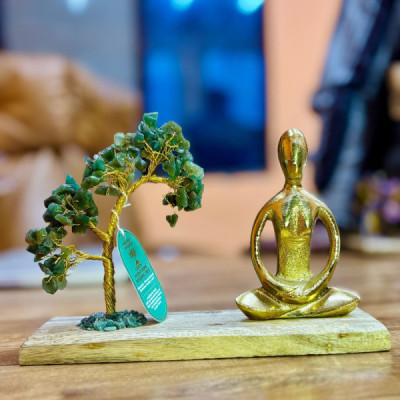 Jardim de Yoga com Aventurina Verde – Decoração Artesanal