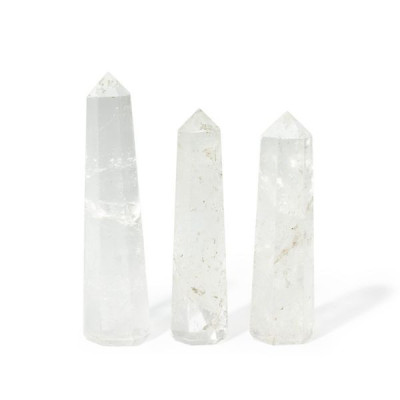 Punta de obelisco de seis caras de piedra preciosa aprox. 11 cm - Cuarzo claro
