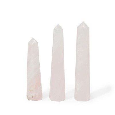 Punta obelisco de seis caras de piedra preciosa aprox. 11 cm - cuarzo rosa