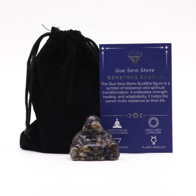 Gema Buda Pequeno em Pedra Que Sera 35x40x23mm