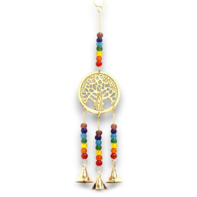 Campanas Indianas Árbol da Vida Latão com Contas Chakra