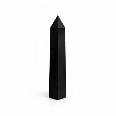 Punta obelisco de seis caras de gema aprox. 17 cm - Turmalina negra