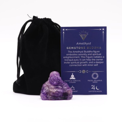 Buda Pequeno em Amatista 35x40x23mm | Decoração Exclusiva